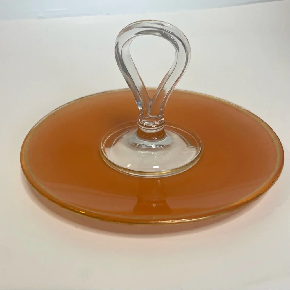 Depression Glass Orange Tidbit Tray